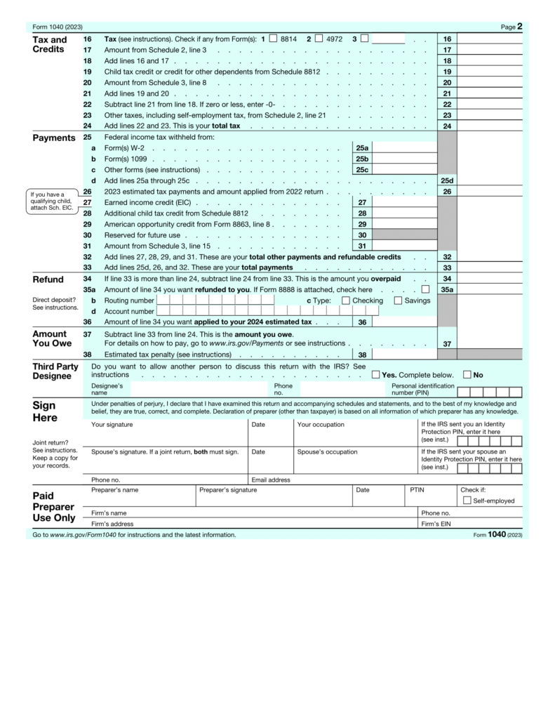 1040 form | 1040 Guide | US individual tax | US income tax return